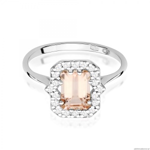 Pierścionek W576 Morganit 1,00ct białe złoto
