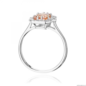 Pierścionek W576 Morganit 1,00ct białe złoto