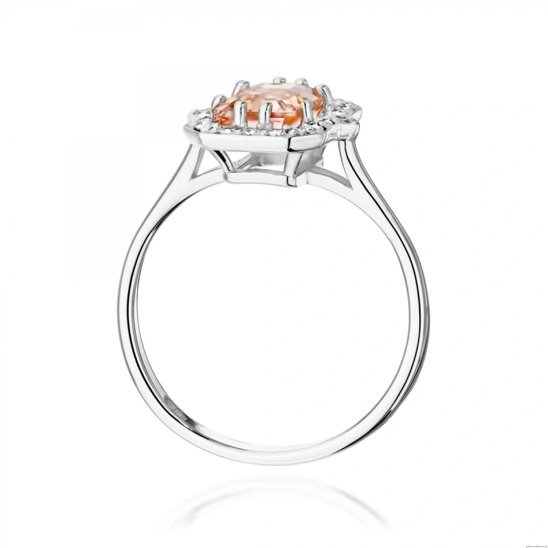 Pierścionek W576 Morganit 1,00ct białe złoto
