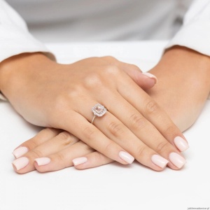 Pierścionek W576 Morganit 1,00ct białe złoto