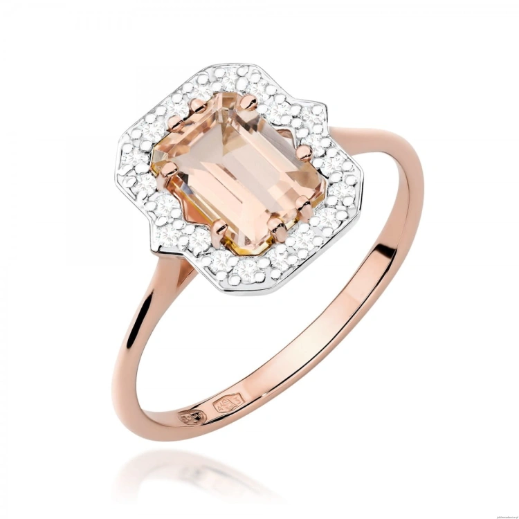 Pierścionek W576 Morganit 1,00ct różowe złoto