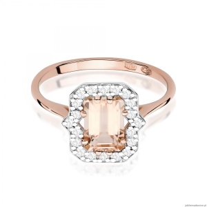 Pierścionek W576 Morganit 1,00ct różowe złoto
