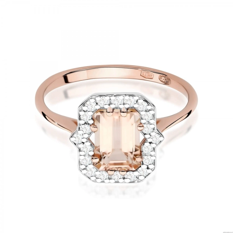 Pierścionek W576 Morganit 1,00ct różowe złoto