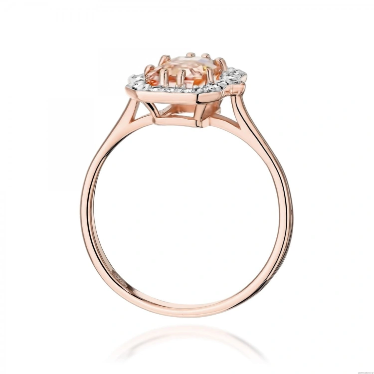 Pierścionek W576 Morganit 1,00ct różowe złoto