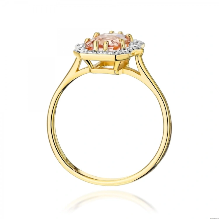 Pierścionek W576 Morganit 1,00ct żółte złoto
