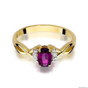 Pierścionek W019 Rodolit 0,50ct żółte złoto