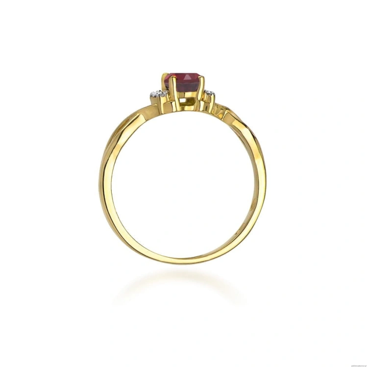 Pierścionek W019 Rodolit 0,50ct żółte złoto
