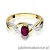 Pierścionek W028 Rodolit 0,50ct żółte złoto