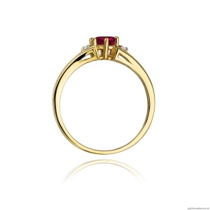 Pierścionek W0076 Rodolit 0,60ct żółte złoto