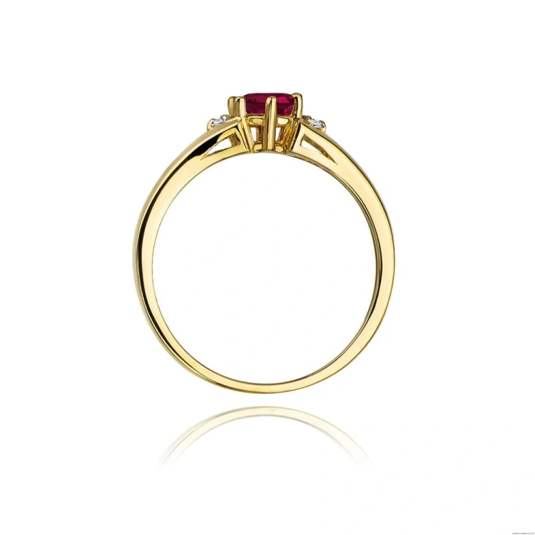Pierścionek W0076 Rodolit 0,60ct żółte złoto