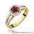 Pierścionek W087 Rodolit 0,60ct żółte złoto