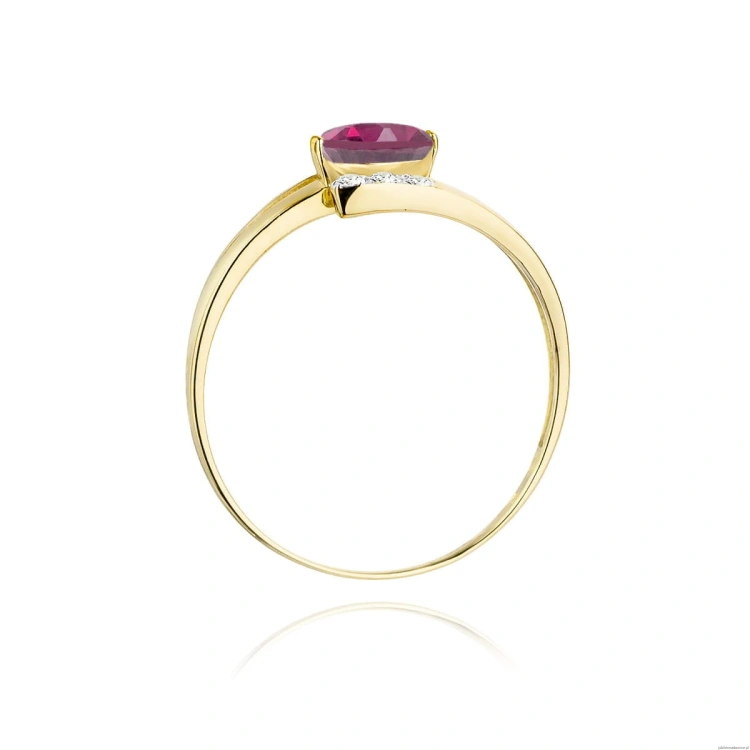 Pierścionek W119 Rodolit 0,50ct żółte złoto