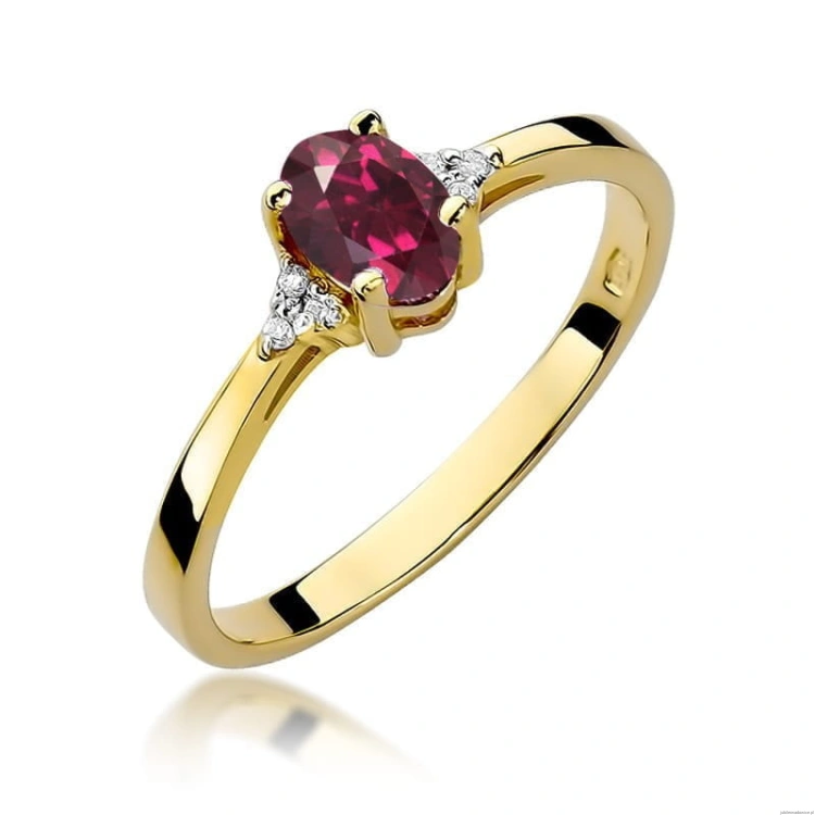 Pierścionek W301 Rodolit 0,50ct żółte złoto