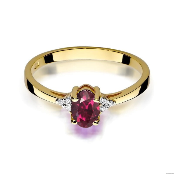 Pierścionek W301 Rodolit 0,50ct żółte złoto