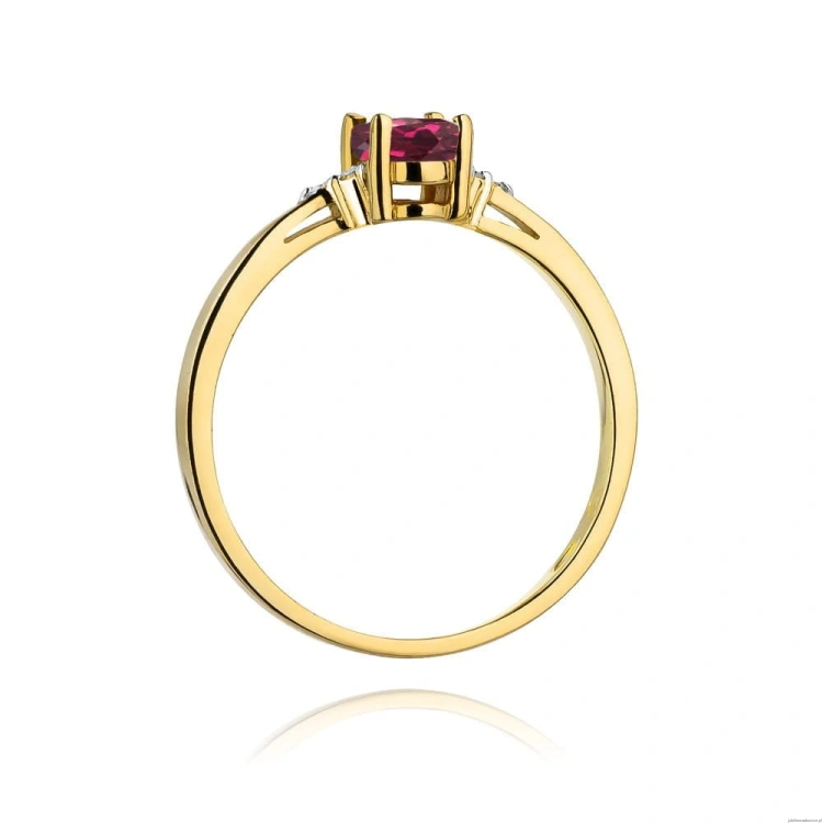 Pierścionek W301 Rodolit 0,50ct żółte złoto