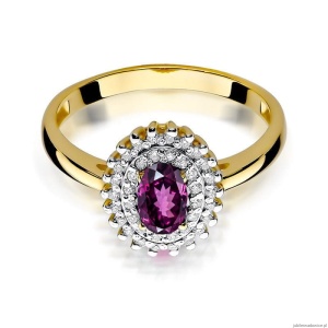 Pierścionek W303 Rodolit 0,50ct żółte złoto