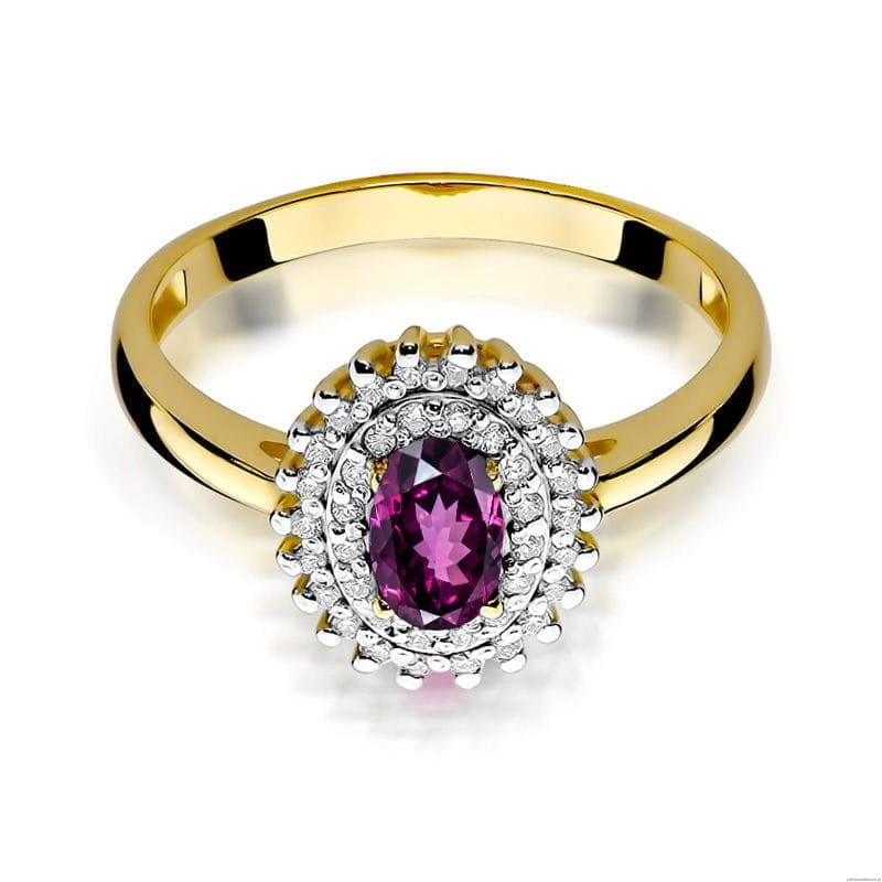 Pierścionek W303 Rodolit 0,50ct żółte złoto