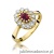 Pierścionek W354 Rodolit 0,50ct żółte złoto