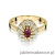 Pierścionek W354 Rodolit 0,50ct żółte złoto