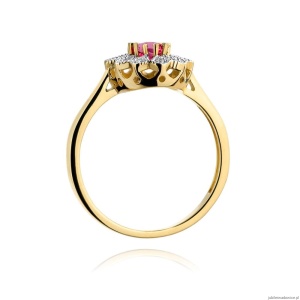 Pierścionek W354 Rodolit 0,50ct żółte złoto