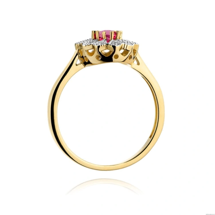 Pierścionek W354 Rodolit 0,50ct żółte złoto