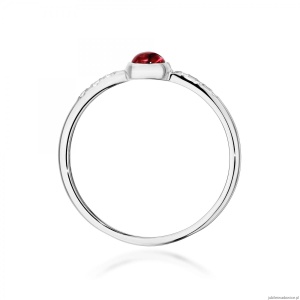 Pierścionek W596 Różowy Turmalin 0,30ct białe złoto