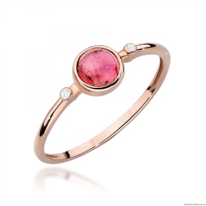 Pierścionek W597 Różowy Turmalin 0,60ct różowe złoto