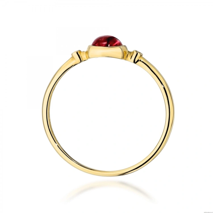 Pierścionek W597 Różowy Turmalin 0,60ct żółte złoto