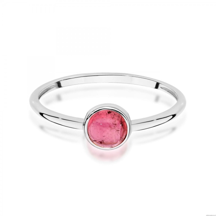 Pierścionek W598 Różowy Turmalin 1,00ct białe złoto