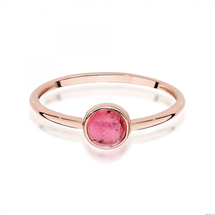Pierścionek W598 Różowy Turmalin 1,00ct różowe złoto
