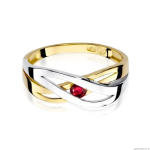 Pierścionek W156 Rubin 0,15ct żółte złoto