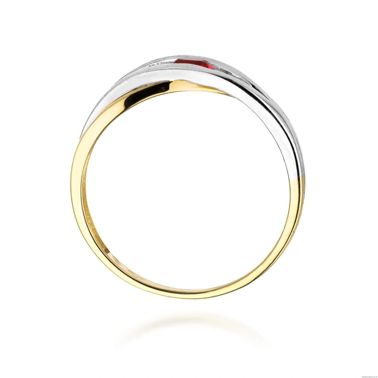 Pierścionek W156 Rubin 0,15ct żółte złoto