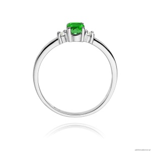 Pierścionek W264 Szmaragd 0,40ct białe złoto