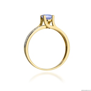 Pierścionek W106 Tanzanit 0,50ct żółte złoto