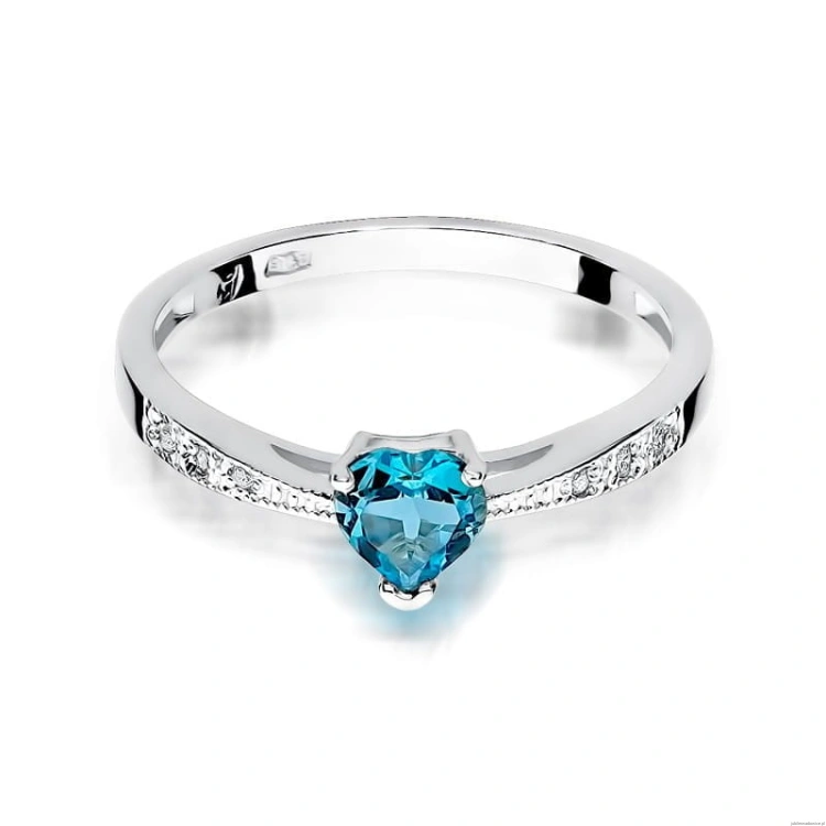 Pierścionek W065 Topaz 0,50ct białe złoto
