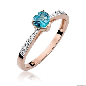 Pierścionek W065 Topaz 0,50ct różowe złoto