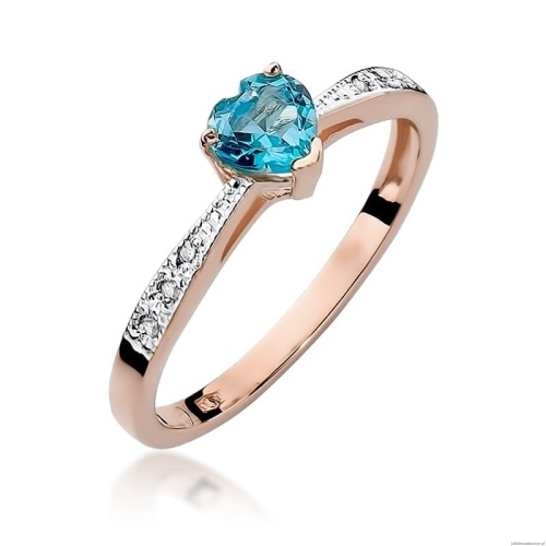 Pierścionek W065 Topaz 0,50ct różowe złoto
