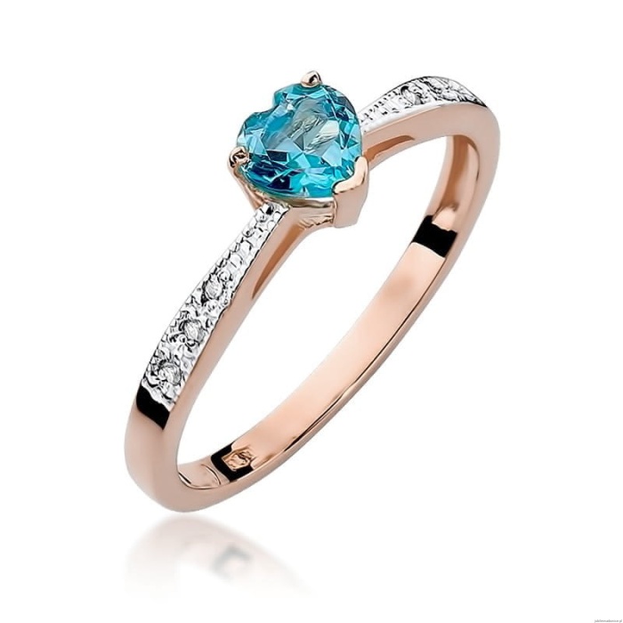 Pierścionek W065 Topaz 0,50ct różowe złoto