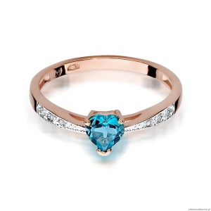 Pierścionek W065 Topaz 0,50ct różowe złoto