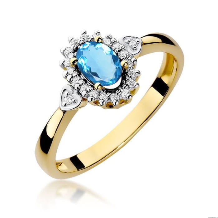 Pierścionek W312 Topaz 0,50ct żółte złoto