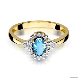 Pierścionek W312 Topaz 0,50ct żółte złoto