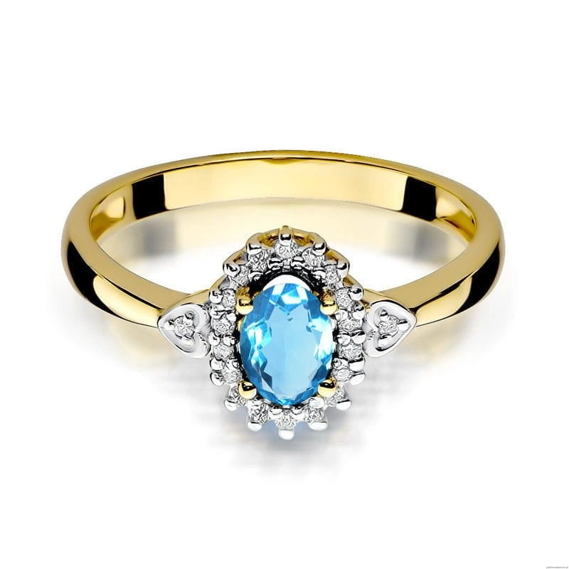 Pierścionek W312 Topaz 0,50ct żółte złoto