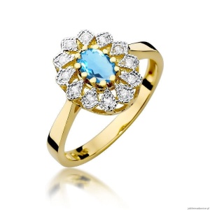 Pierścionek W354 Topaz 0,50ct żółte złoto