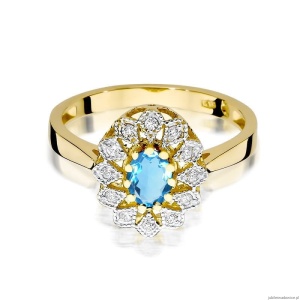 Pierścionek W354 Topaz 0,50ct żółte złoto