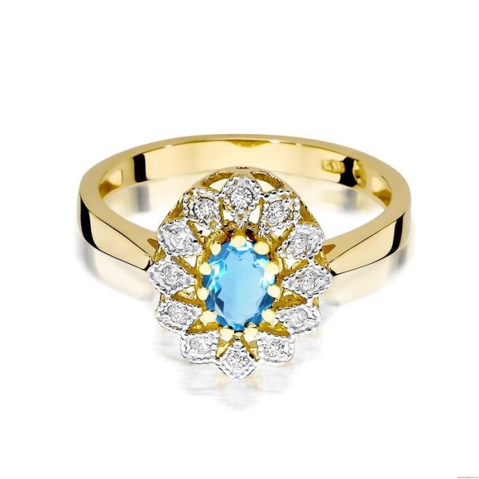 Pierścionek W354 Topaz 0,50ct żółte złoto