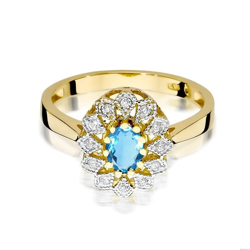 Pierścionek W354 Topaz 0,50ct żółte złoto