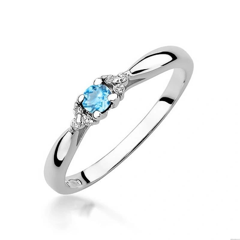 Pierścionek W428 Topaz 0,15ct białe złoto