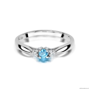 Pierścionek W428 Topaz 0,15ct białe złoto