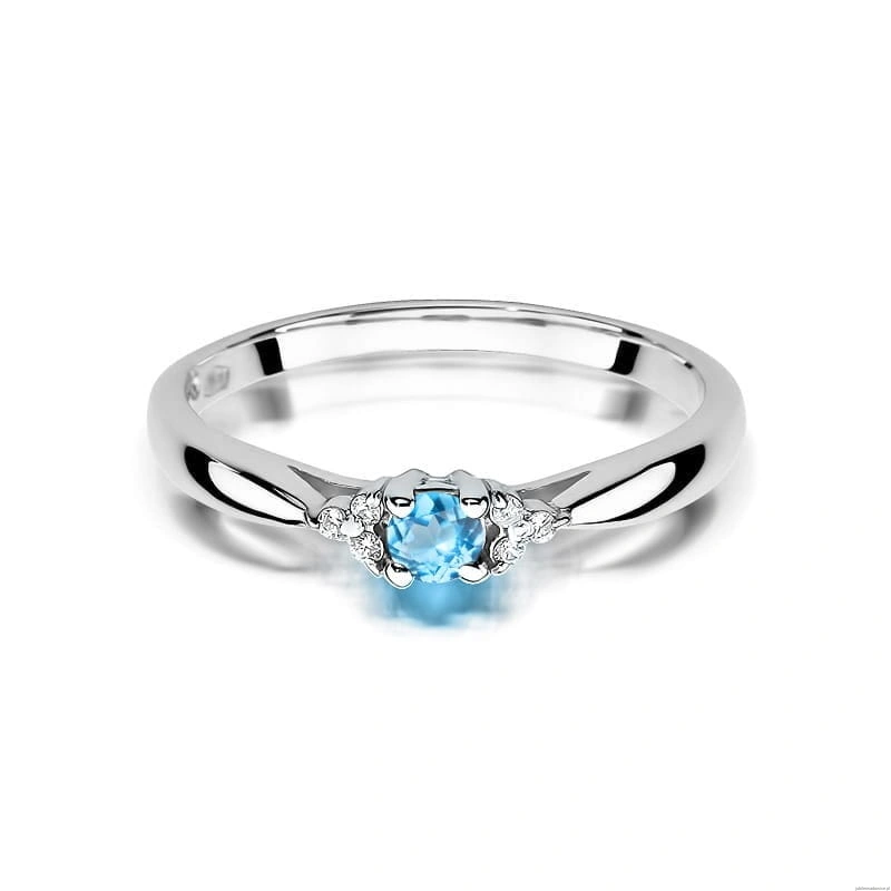 Pierścionek W428 Topaz 0,15ct białe złoto