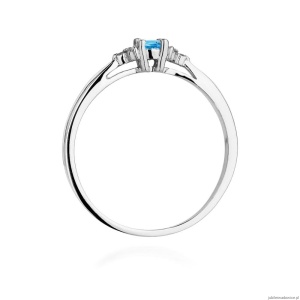Pierścionek W428 Topaz 0,15ct białe złoto